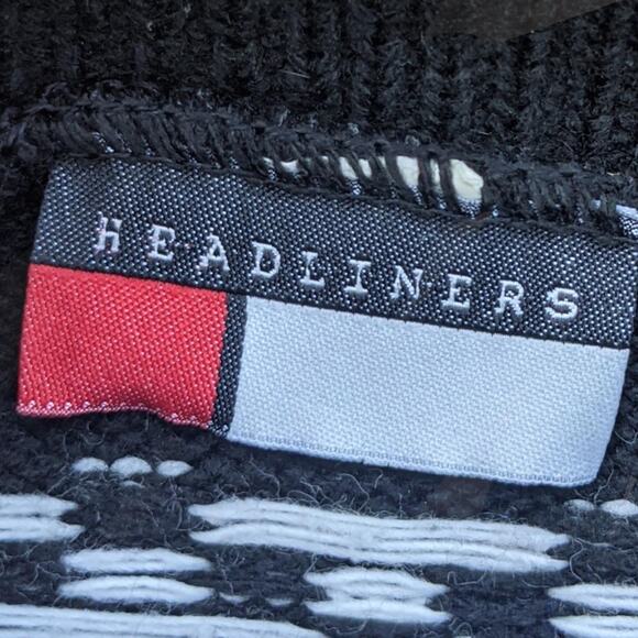 Vintage 80s floral fair isle funky ski grandma Sweater mockneck Medium Women - Picture 4 of 4